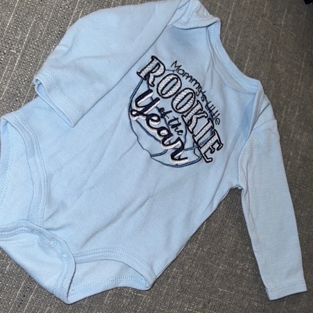 Light Blue 'Mommy's Little Rookie' Baby Bodysuit
